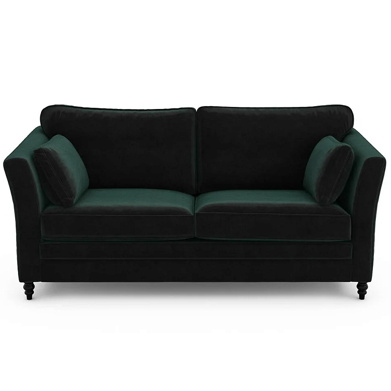 Диван с обивкой из велюра зеленый Gibbs Dark Green Sofa Зеленый Черный Диван с обивкой из велюра зеленый Gibbs Dark Green Sofa Зеленый Черный в Грозном | Loft Concept