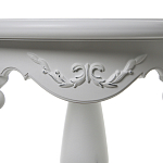 Стол приставной круглый белого цвета из массива бука с легкими потертостями White Provence варинант исполнения - 2 | Loft Concept в Грозном