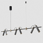 Люстра с 8-ю цилиндрическими плафонами на магнитном креплении и черным металлическим основанием Bronze Concert варинант исполнения - 2 | Loft Concept в Грозном