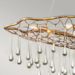 Люстра подвесная золотого цвета с металлическим сетчатым основанием и стеклянными каплевидными подвесками Hinkley варинант исполнения - 10 | Loft Concept в Грозном