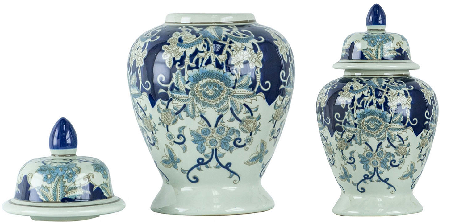 Ваза с крышкой Blue & White Ornament Vase 42 Ваза с крышкой Blue & White Ornament Vase 42 - Loft-Concept в Грозном