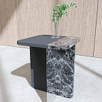 Slice журнальный столик из мрамора и массива дуба варинант исполнения - 1 | Loft Concept в Грозном