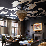 Обои ручная роспись в стиле Арт-деко Symphony Original colourway on Flint silk dupion варинант исполнения - 3 | Loft Concept в Грозном