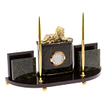 Настольный канцелярский набор из нефрита с декором в виде льва Golden Lion варинант исполнения - 2 | Loft Concept в Грозном