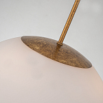 Подвесной светильник золотого цвета с полусферическим опаловым плафоном и декоративным элементом Elstead Lighting варинант исполнения - 5 | Loft Concept в Грозном