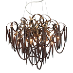 Люстра подвесная с объемной композицией из скрученных лент и металлических цепочек Atlantis Chain варинант исполнения - 1 | Loft Concept в Грозном