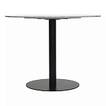 Круглый обеденный стол с белой мраморной столешницей White Tabletop on Black Base варинант исполнения - 4 | Loft Concept в Грозном