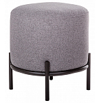 Круглый пуф на металлических ножках с обивкой из рогожки Casey Poof варинант исполнения - 1 | Loft Concept в Грозном