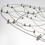 Люстра подвесная с тонкой металлической конструкцией цвета хром Quasar варинант исполнения - 6 | Loft Concept в Грозном