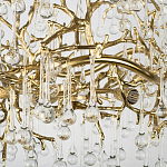 Подвесная люстра в виде ветвей деревьев золотого цвета с прозрачными подвесками-каплями 8 и 14 ламп Droplet Chandelier варинант исполнения - 6 | Loft Concept в Грозном