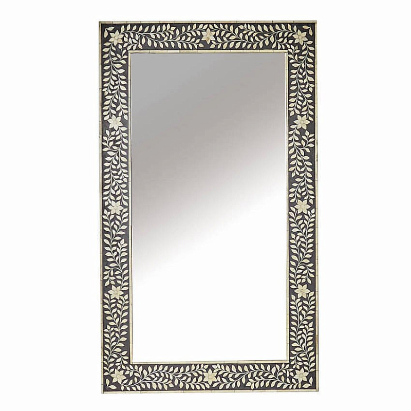 Зеркало Inlaid Bone Motive Белый Черный Зеркало Inlaid Bone Motive Белый Черный в Грозном | Loft Concept