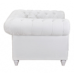 Кресло низкое с мягкой обивкой из велюра на 4-х ножках из массива березы Sophie Armchair white варинант исполнения - 2 | Loft Concept в Грозном