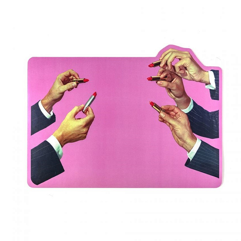 Салфетка под приборы Seletti Pink Lipstick Розовый Мульти Салфетка под приборы Seletti Pink Lipstick Розовый Мульти в Грозном | Loft Concept