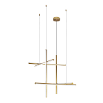 Люстра с 6-ю  пересекающимися цилиндрическими плафонами на тонких тросах Trumpet tube варинант исполнения - 4 | Loft Concept в Грозном