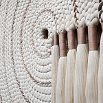 Художественный Гобелен Макраме White Disk Harmony варинант исполнения - 3 | Loft Concept в Грозном