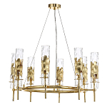 Люстра подвесная круглая с 8-ю цилиндрическими плафонами из стекла LIAISON варинант исполнения - 3 | Loft Concept в Грозном