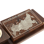 Настольный письменный набор с часами в виде пирамиды из природного камня обсидиана Pyramid of Time варинант исполнения - 4 | Loft Concept в Грозном