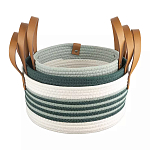 Корзина для хранения с ручками плетеная Interlacement Green  варинант исполнения - 3 | Loft Concept в Грозном
