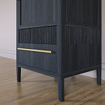 Узкий Шкаф Primo с 2 выдвижными ящиками Черный дуб варинант исполнения - 4 | Loft Concept в Грозном