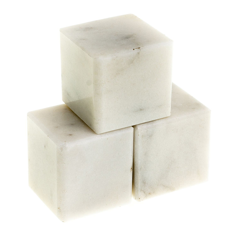 Камни для охлаждения виски из белого мрамора Natural Stone Cube Белый Мрамор Bianco Камни для охлаждения виски из белого мрамора Natural Stone Cube Белый Мрамор Bianco в Грозном | Loft Concept