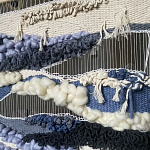 Современное ткачество гобелен в синих оттенках Blue Undine II варинант исполнения - 2 | Loft Concept в Грозном