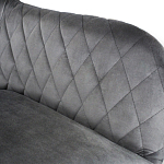 Барный стул со спинкой и подлокотниками на 4-х деревянных ножках Douglas Rhombus Серый Велюр варинант исполнения - 4 | Loft Concept в Грозном