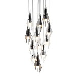 Люстра каскадная с 12-ю рельефными прозрачными плафонами Glass Pod  варинант исполнения - 1 | Loft Concept в Грозном