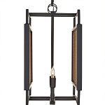 Люстра прямоугольной формы с чёрным каркасом и вставкой из плетеного материала Cage for Light варинант исполнения - 3 | Loft Concept в Грозном