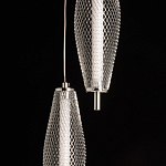 Люстра круглая каскадня с 5-ю плафонами из металлической сетки Mesh Lampshade Lighting варинант исполнения - 8 | Loft Concept в Грозном