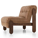 Кресло с деревянным каркасом и обивкой из кожи Medieval Furniture варинант исполнения - 1 | Loft Concept в Грозном