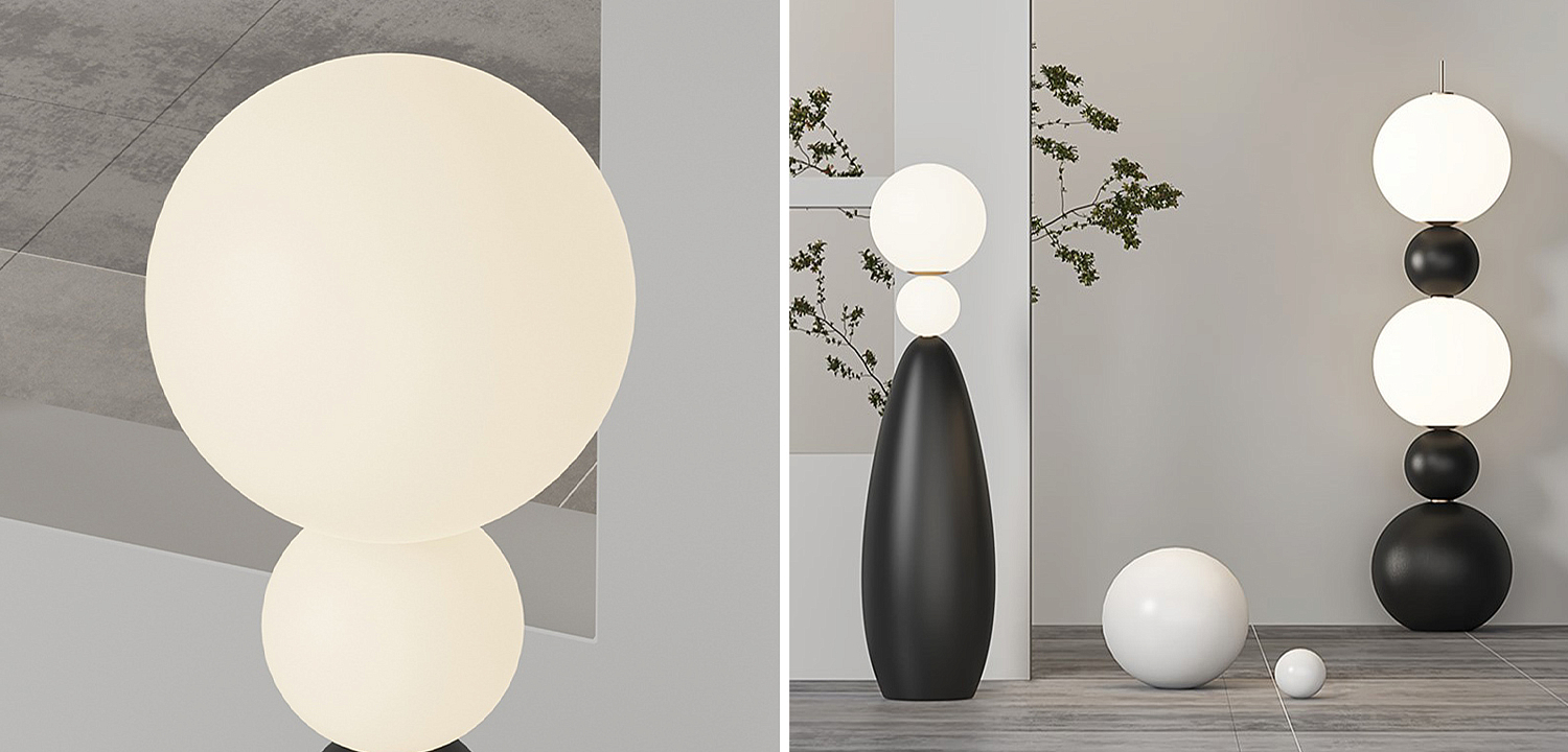 Торшер Two Round Shapes Floor Lamp Торшер Two Round Shapes Floor Lamp - Loft-Concept в Грозном