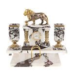 Настольный письменный набор из мрамора с декором в виде льва в подарочной упаковке Marble Accessory варинант исполнения - 1 | Loft Concept в Грозном