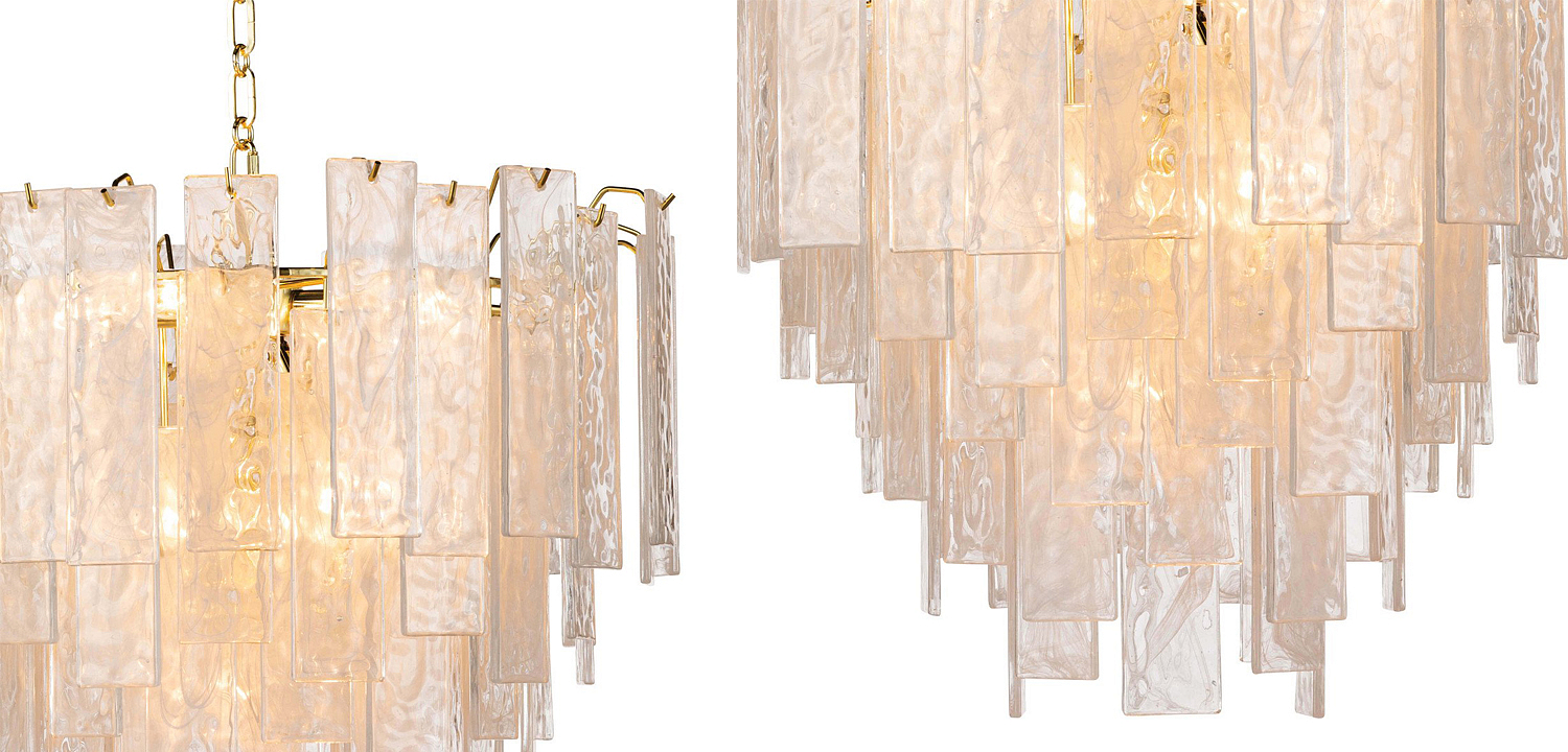 Люстра Textured Glass Chandelier Rectangular Pendants Люстра Textured Glass Chandelier Rectangular Pendants - Loft-Concept в Грозном