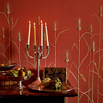 Обои с вышивкой ручной работы Ceres Original colourway on wool sateen варинант исполнения - 1 | Loft Concept в Грозном