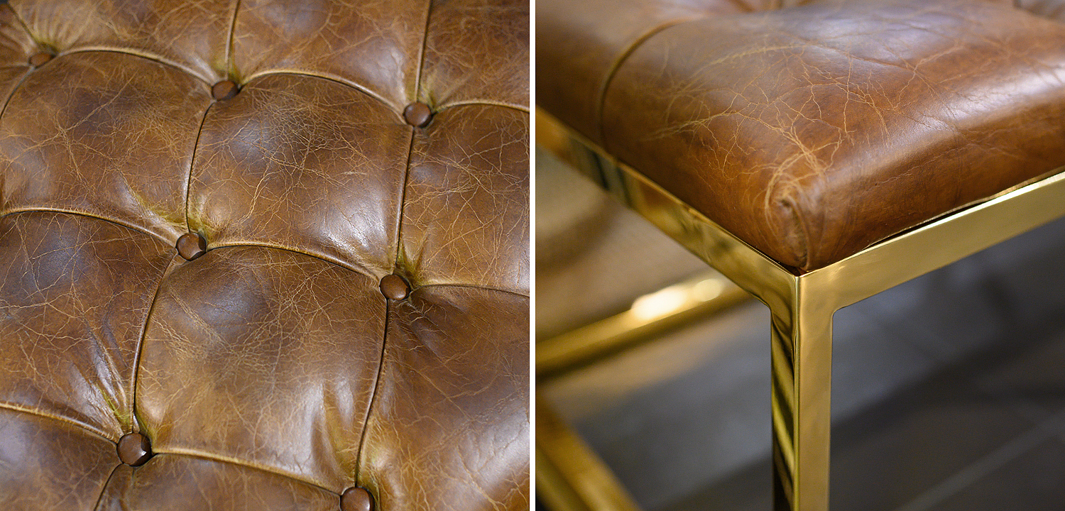 Банкетка Helewise Leather Brown Bench Банкетка Helewise Leather Brown Bench - Loft-Concept в Грозном