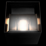 Уличный настенный светильник светодиодный формы куб черного цвета из металла Urban Minimalist варинант исполнения - 5 | Loft Concept в Грозном