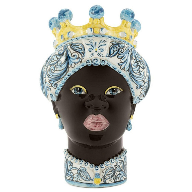 Ваза Vase Moro Lady Ornate Light Blue Черный Голубой Ваза Vase Moro Lady Ornate Light Blue Черный Голубой в Грозном | Loft Concept