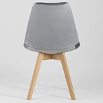 Стул с мягким велюровым сиденьем Arvika Grey варинант исполнения - 4 | Loft Concept в Грозном