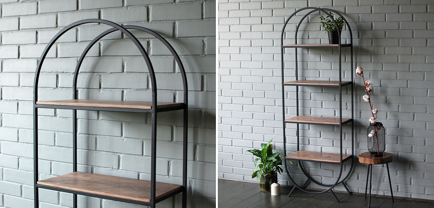 Стеллаж Lugo Industrial Metal Rust Black Rack Стеллаж Lugo Industrial Metal Rust Black Rack - Loft-Concept в Грозном