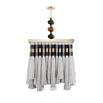 Люстра квадратная плетеная с бахромой Wicker Square Chandelier with Tassels варинант исполнения - 1 | Loft Concept в Грозном