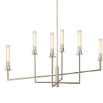 Люстра с 6-ю белыми матовыми плафонами из стекла в форме цилиндра Longitude варинант исполнения - 3 | Loft Concept в Грозном