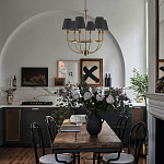 Бра с металлическим основанием бронзового цвета и 2-мя черными конусовидными абажурами Dignity варинант исполнения - 5 | Loft Concept в Грозном