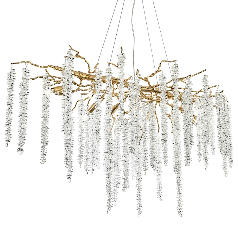 Люстра с декором в виде ветвей с хрустальными подвесками Fairytree Gold Crystal Chandelier Золотой Прозрачное Стекло Люстра с декором в виде ветвей с хрустальными подвесками Fairytree Gold Crystal Chandelier Золотой Прозрачное Стекло в Грозном | Loft Concept