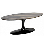 Стол журнальный овальный с столешницей из искусственного мрамора Alonso Gloss варинант исполнения - 2 | Loft Concept в Грозном