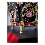 Кашпо из фарфора черная с цветочной росписью и бронзовой стрекозой Spring Garden варинант исполнения - 6 | Loft Concept в Грозном