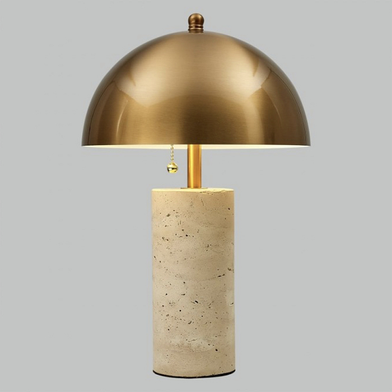 Настольная Лампа Lorenza Brass Beige stone Латунь Бежевый в Грозном | Loft Concept 