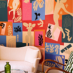 Обои ручная роспись в стиле Арт-деко Jazz Original colourway on painted silk with embroidery варинант исполнения - 3 | Loft Concept в Грозном