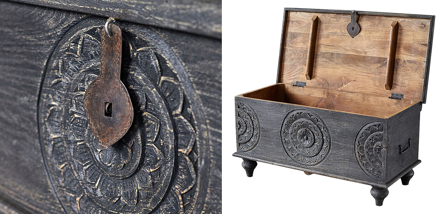 Сундук резной Tushar Carved Wood Chest Сундук резной Tushar Carved Wood Chest - Loft-Concept в Грозном