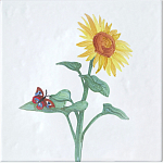 Плитка с узором Подсолнух варинант исполнения - 2 | Loft Concept в Грозном