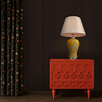 Настольная лампа желтая с изображением белых птиц Flight Among Acacia варинант исполнения - 5 | Loft Concept в Грозном